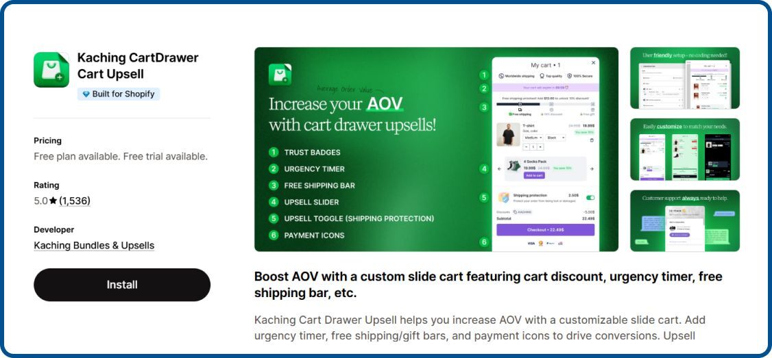 Kaching CartDrawer on Shopify
