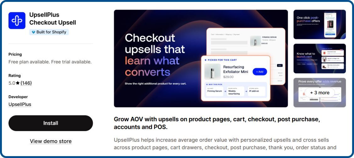UpsellPlus Checkout Upsell on Shopify