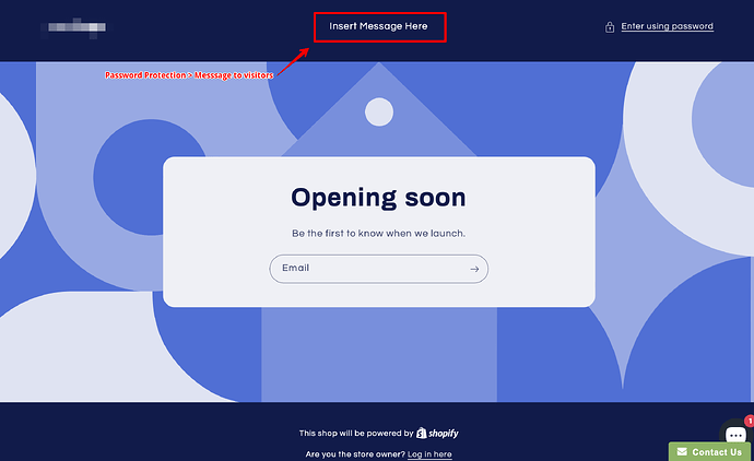 Shopify password-protected ‘Opening soon’ page with email signup.