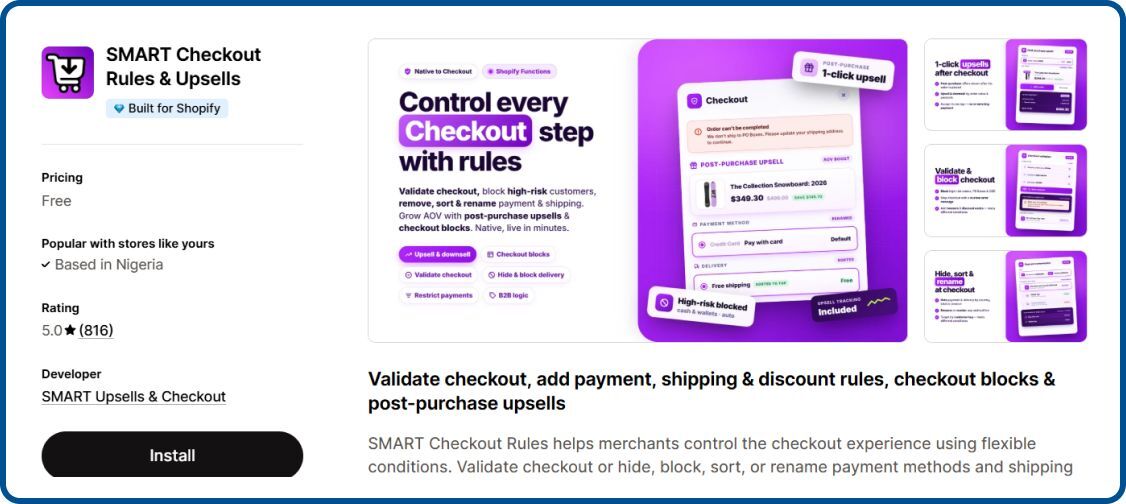 SMART Checkout Rules & Upsells on Shopify