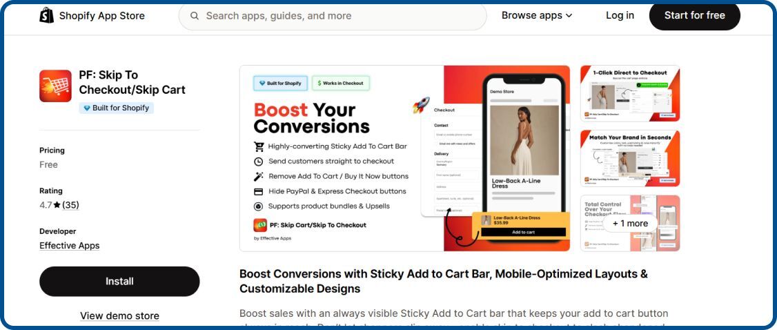  Skip To Checkout App on Shopify