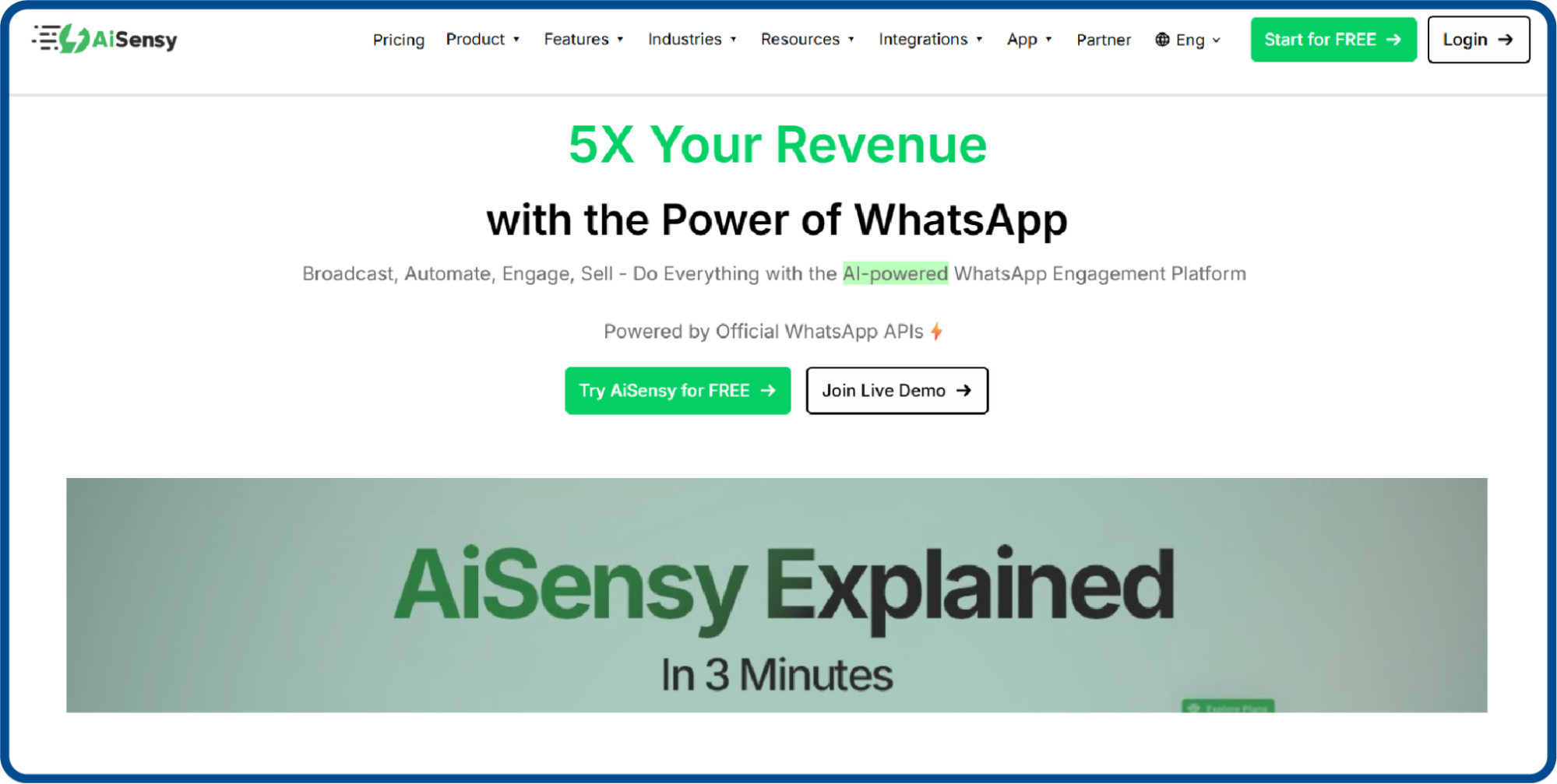 AiSensy website screenshot