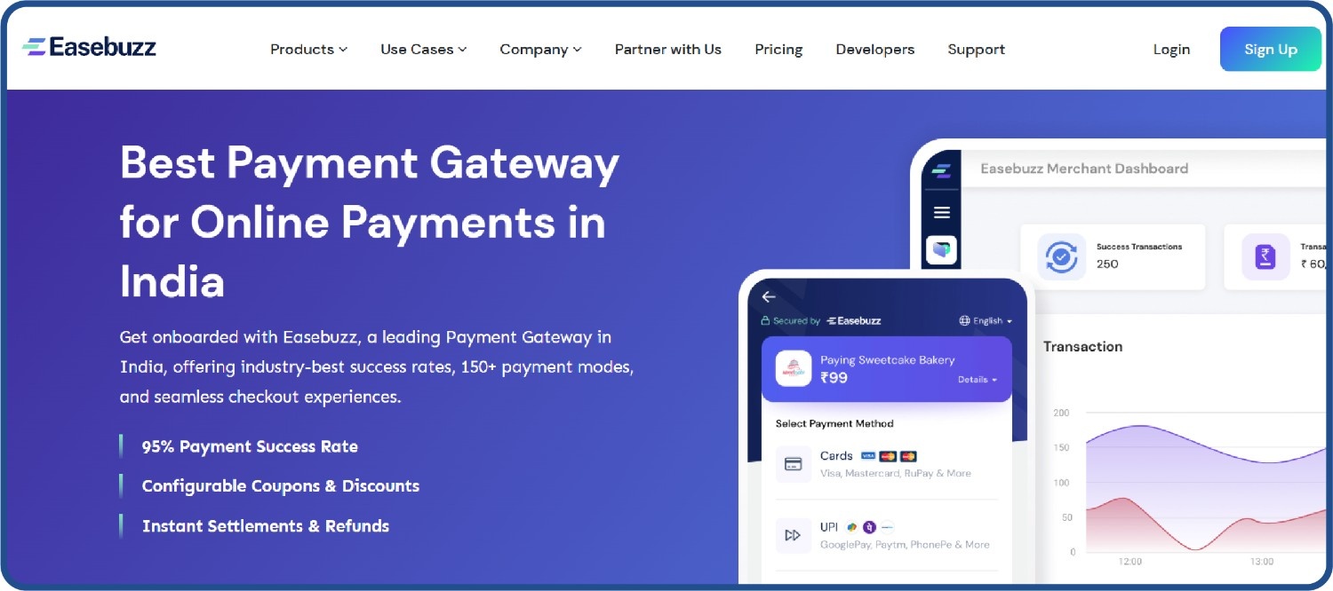  Easebuzz is one of the best payment gateways in India