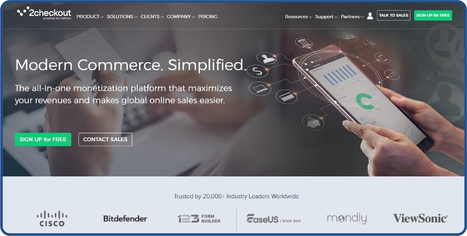 2Checkout Verifone ecommerce payment gateway for D2C brands