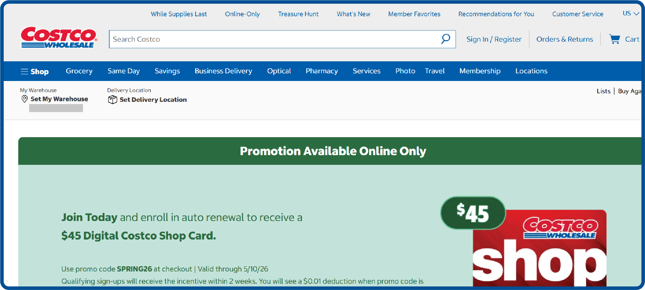 Loyalty program example from Costco