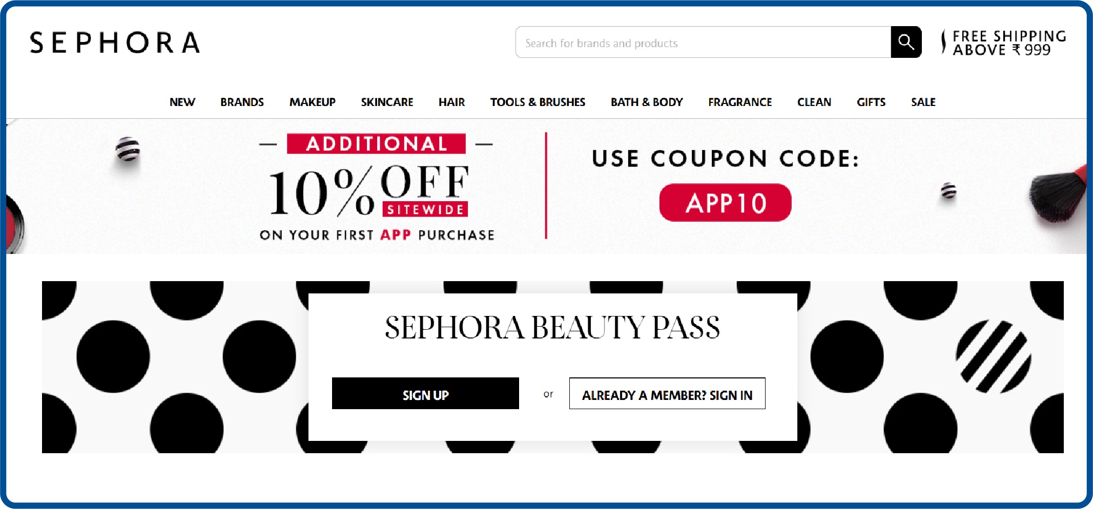 Loyalty program example from Sephora