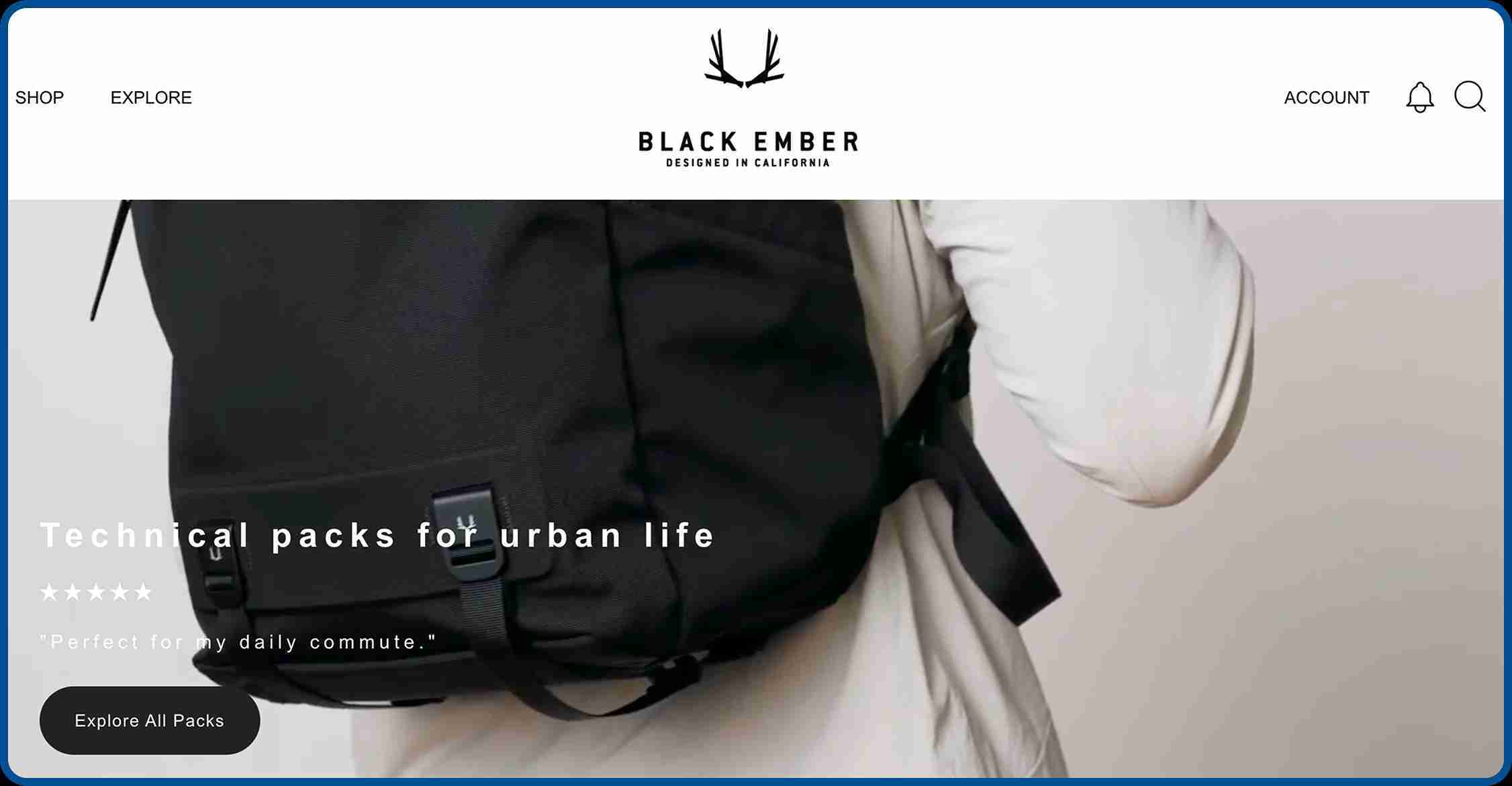  Black Ember technical backpack brand making minimalist carry solutions for urban professionals