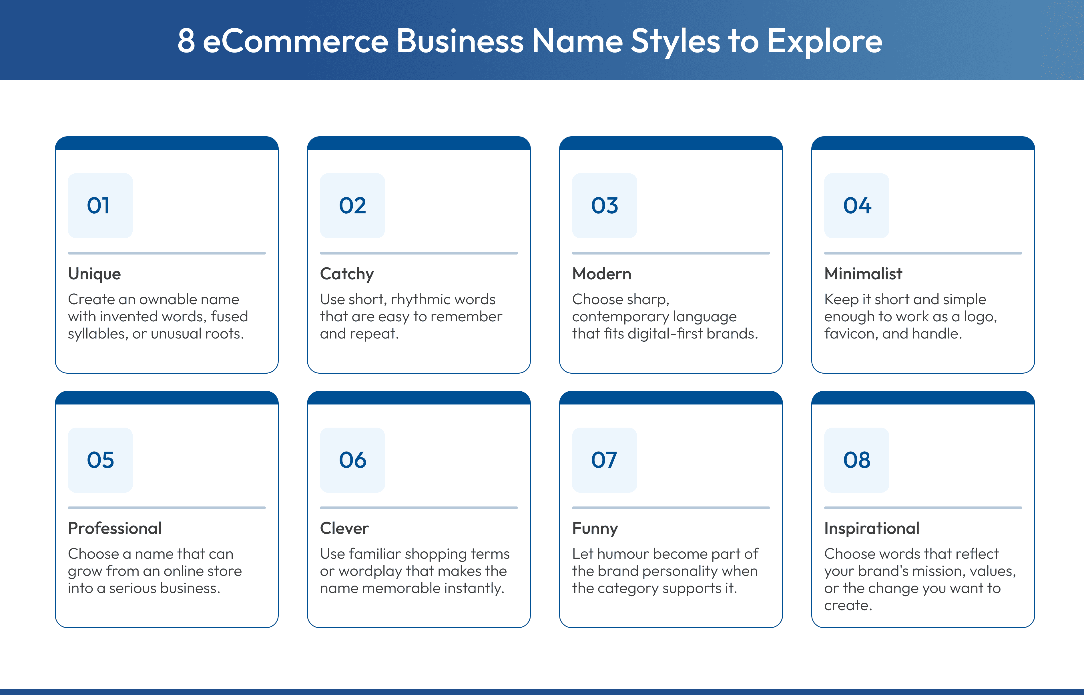 eCommerce business naming styles