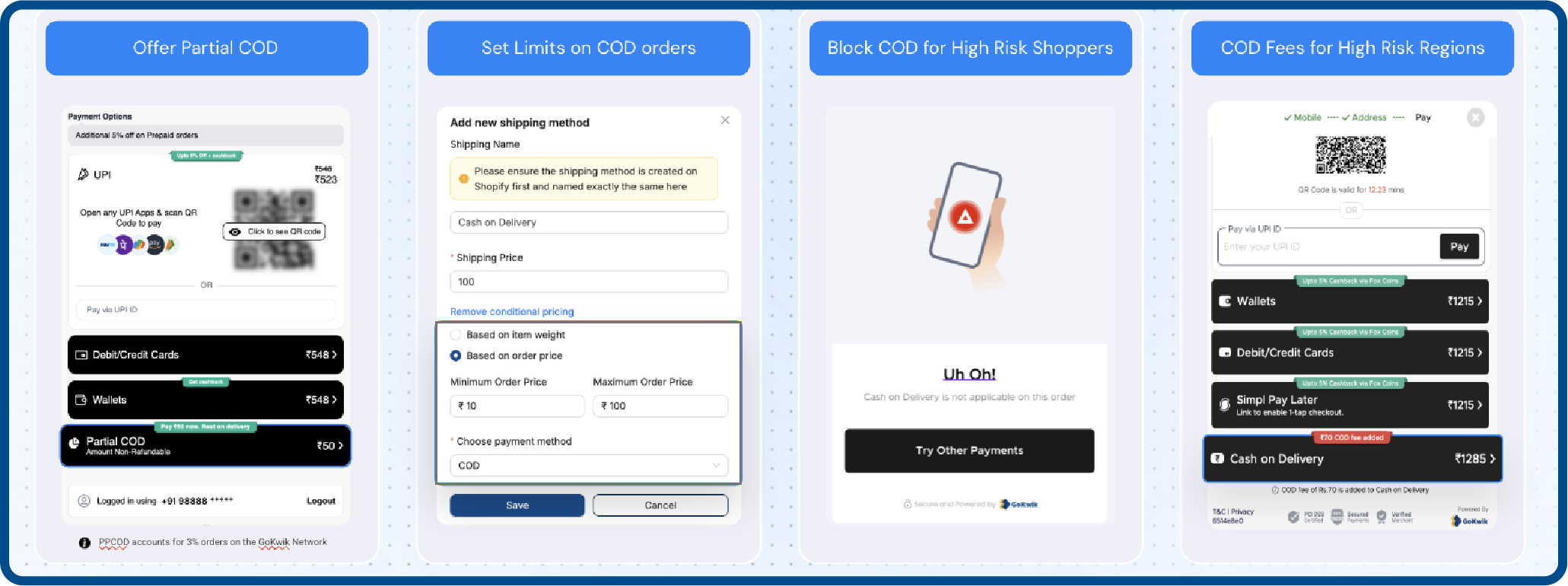 Different RTO reducing features of GoKwik