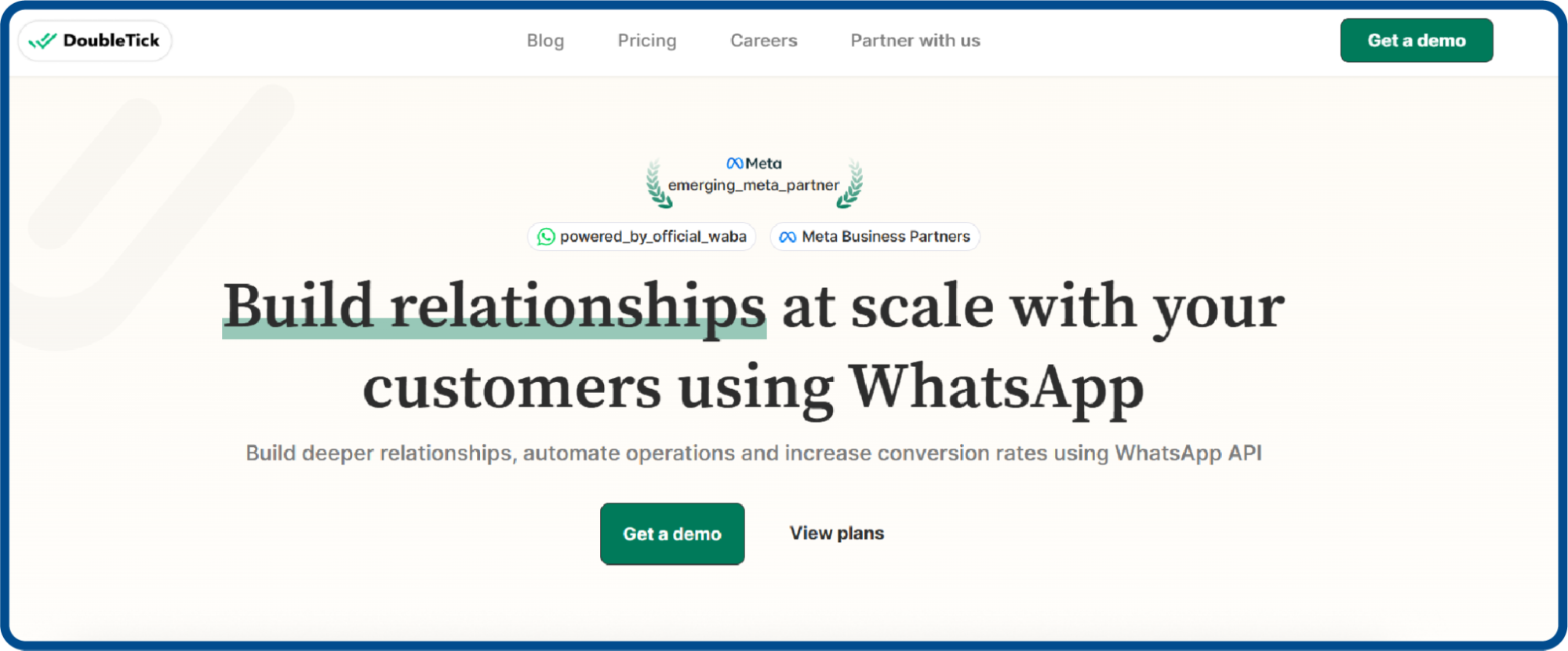 Doubletick website homepage screenshot