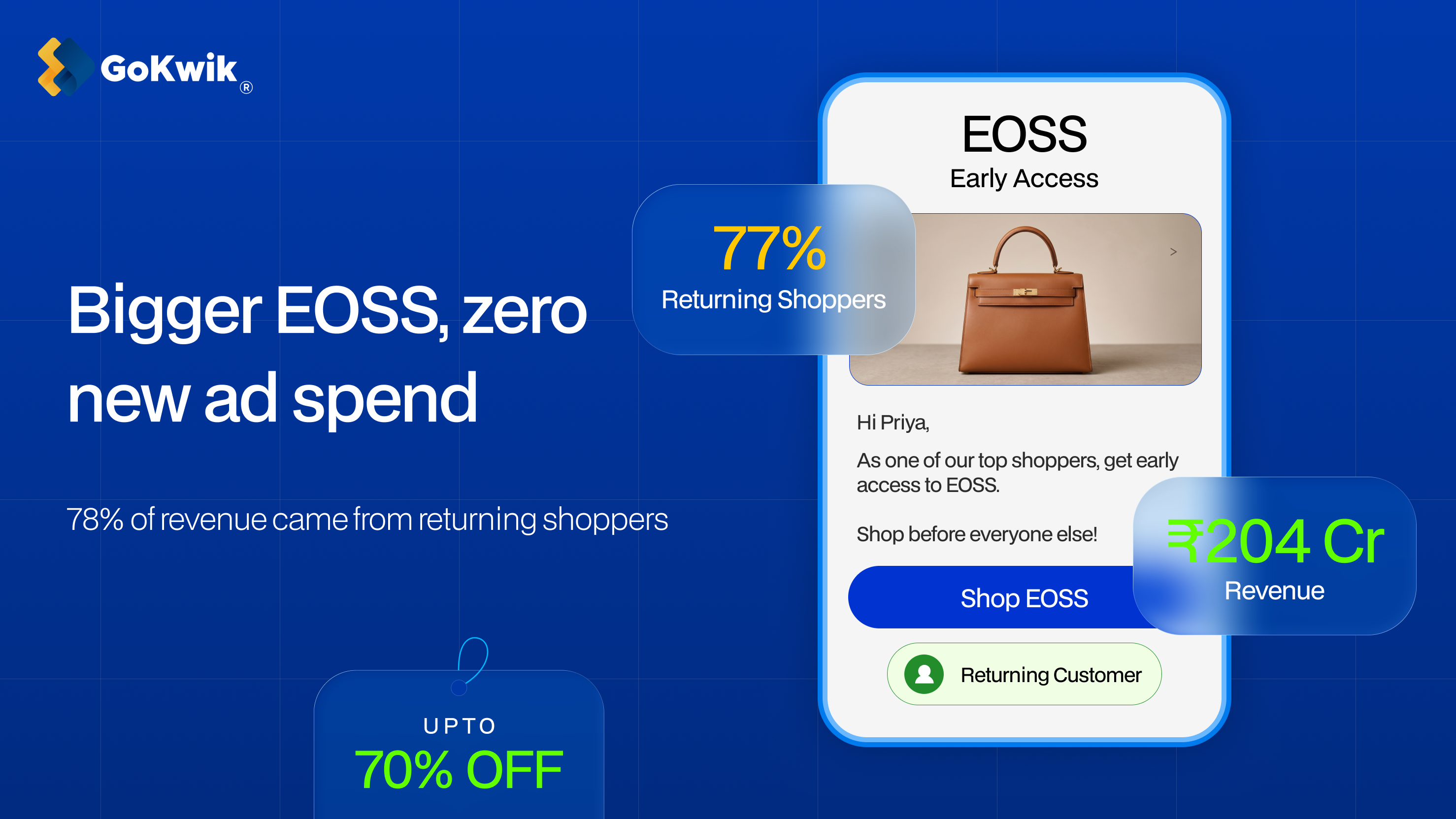 EOSS is weeks away. 78% of your orders will come from returning shoppers. Are you ready?