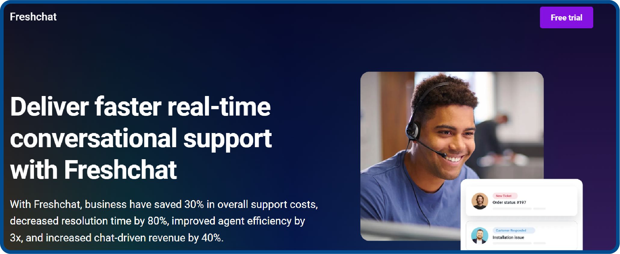 Website screenshot for FreshChat software