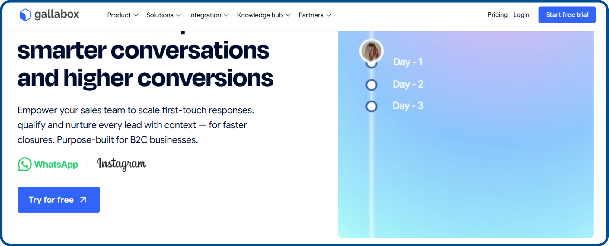 Gallabox website interface