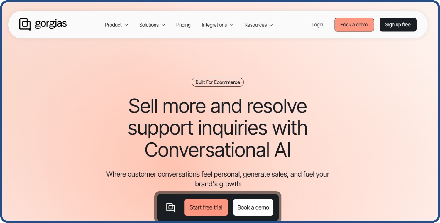 Gorgias AI chatbot for e-commerce manages Shopify support and order updates
