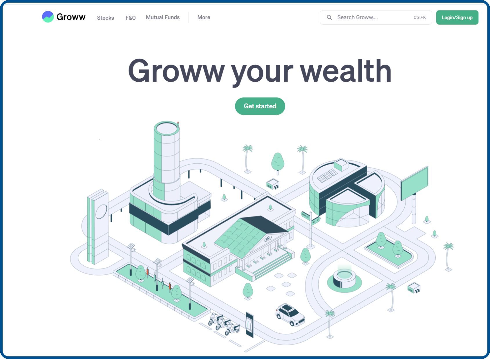 Groww website showing consumer investment options 