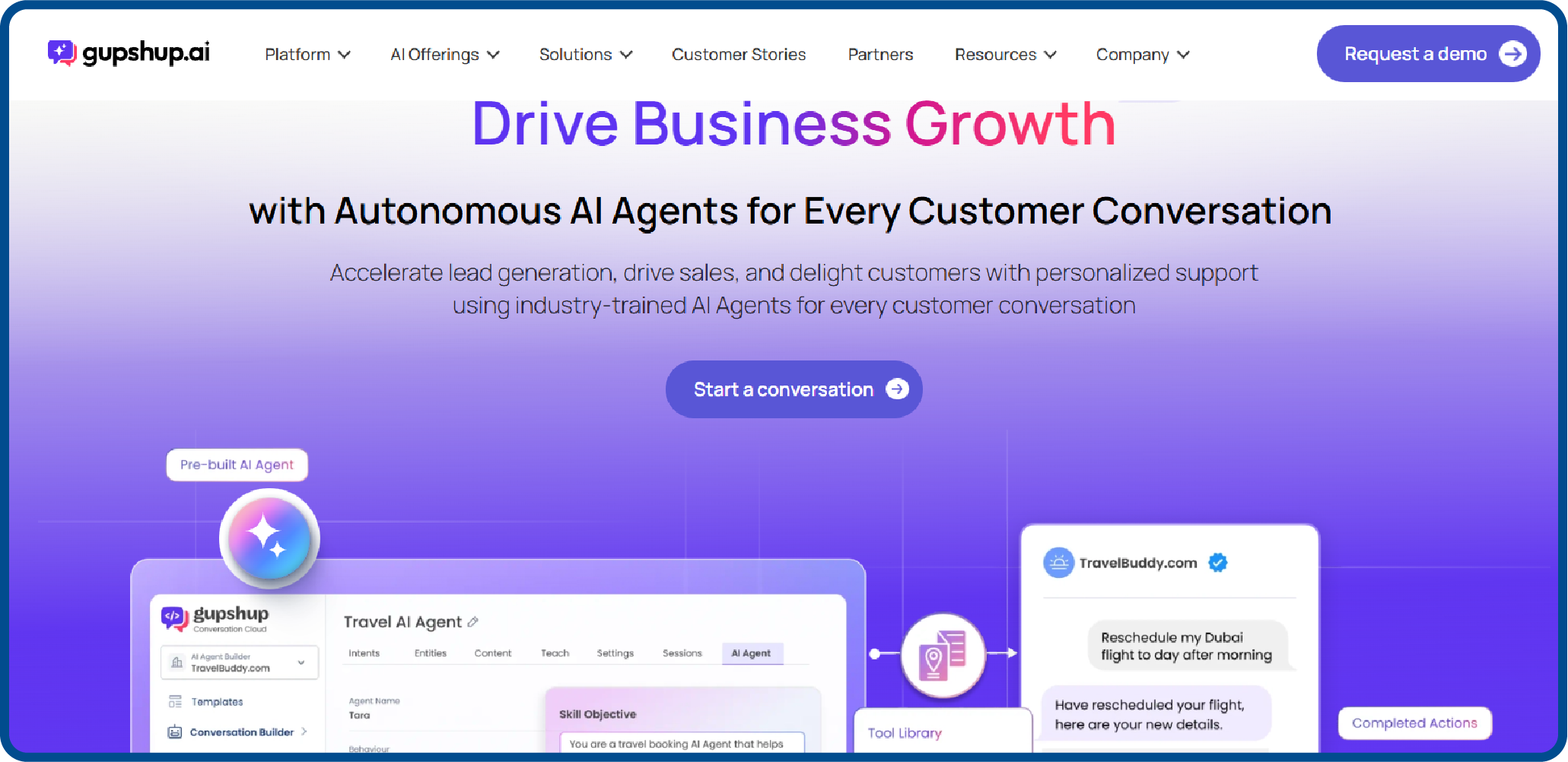 Homepage screenshot for GupShup