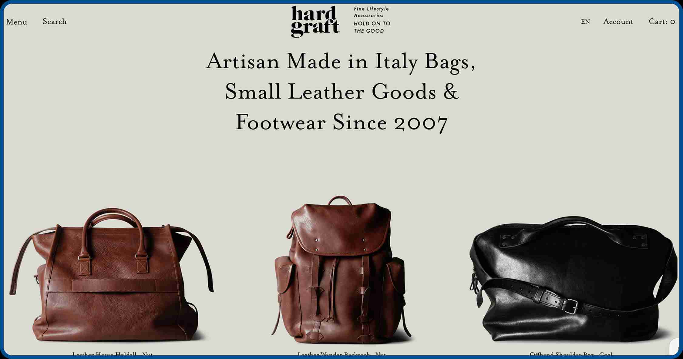 Hardgraft Italian luxury lifestyle brand making handcrafted leather goods and accessories with natural materials