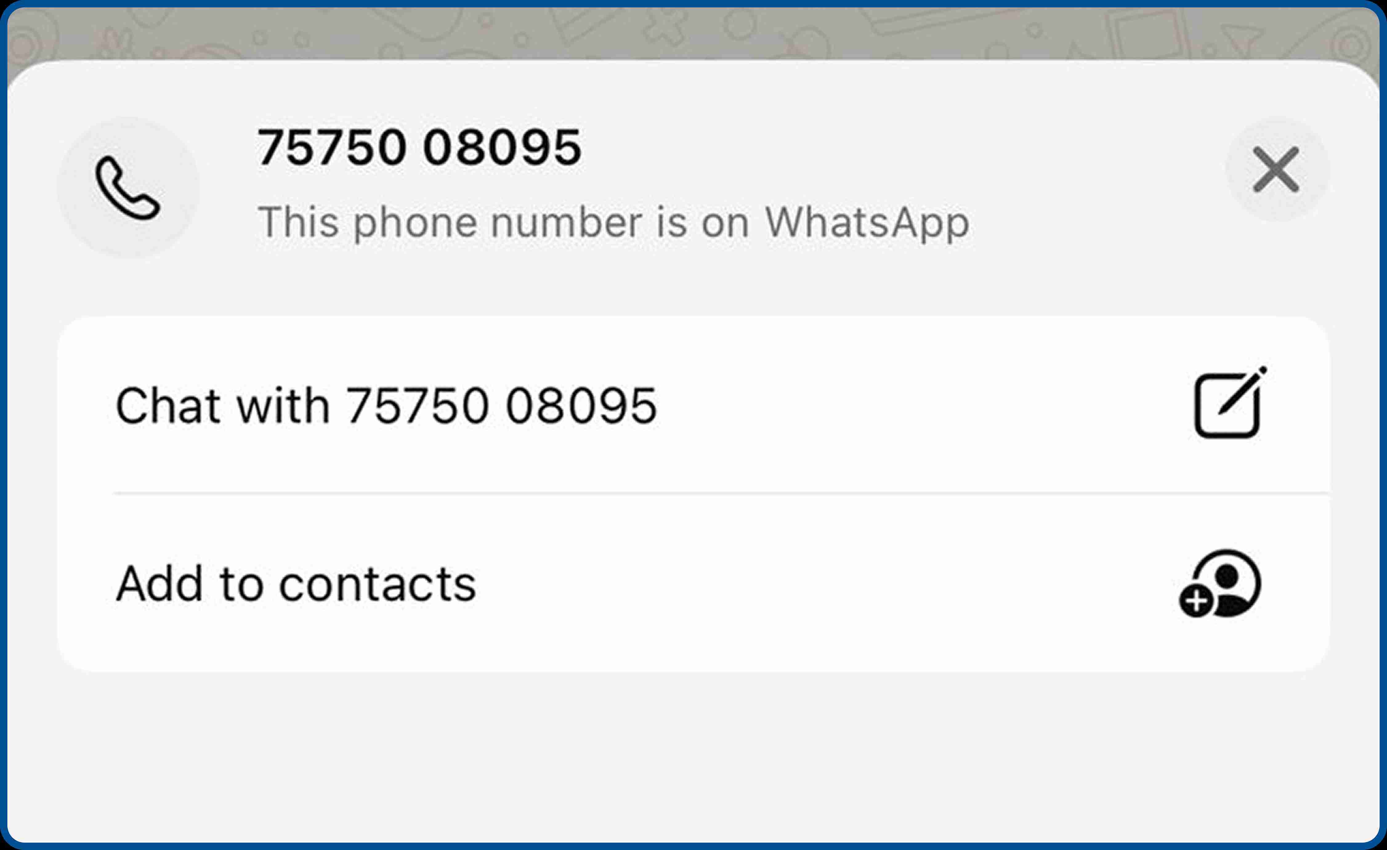 Sending WhatsApp message without saving number using the self-chat feature