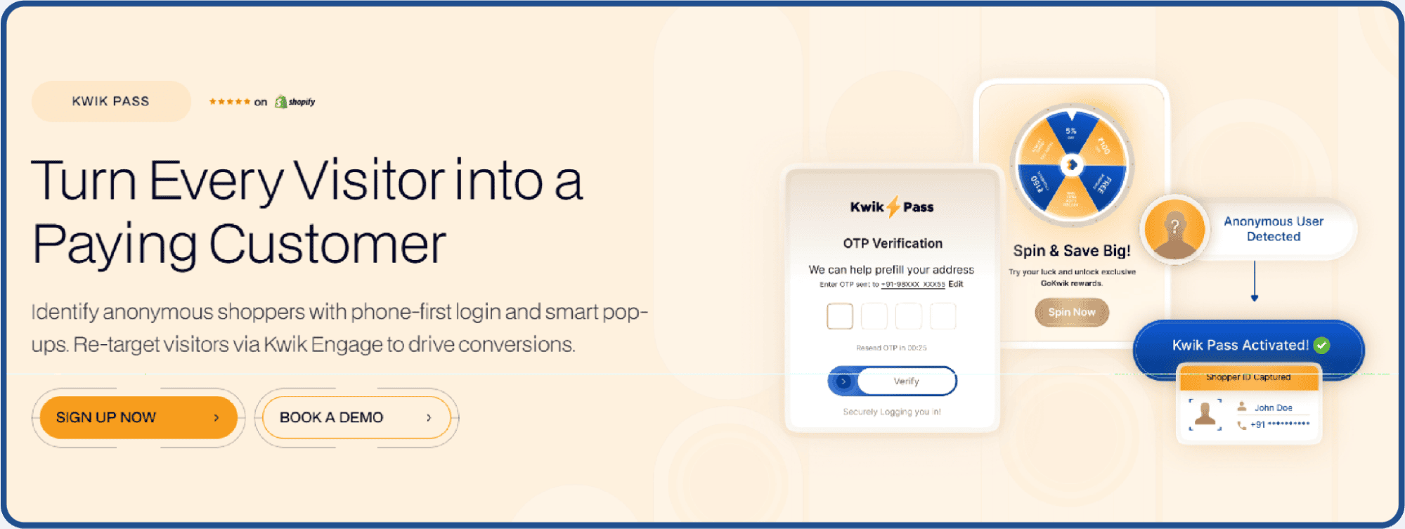 Kwik Pass enables OTP login and retargeting for ecommerce marketing strategies