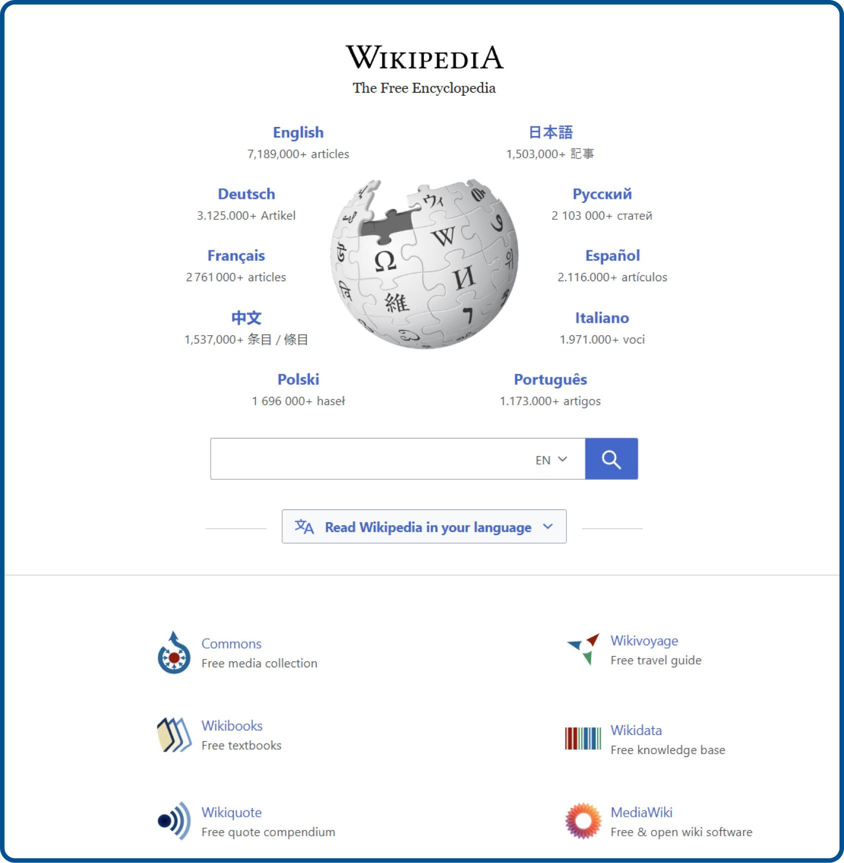 Wikipedia knowledge website organizes public reference information online