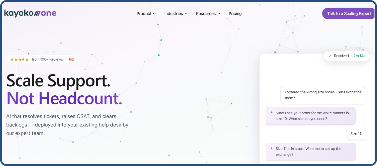 Kayako AI chatbot for e-commerce provides autonomous customer support