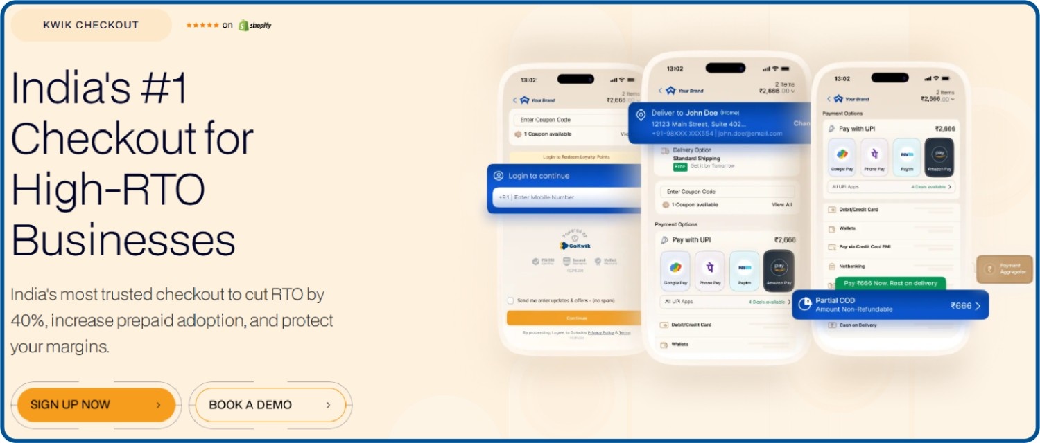 Kwik Checkout offers ecommerce specific features for best payment experiences and higher conversions