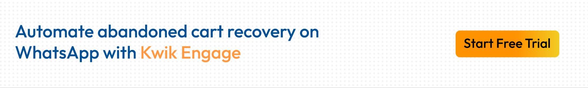 Kwik Engage automates WhatsApp cart recovery for dropshippers