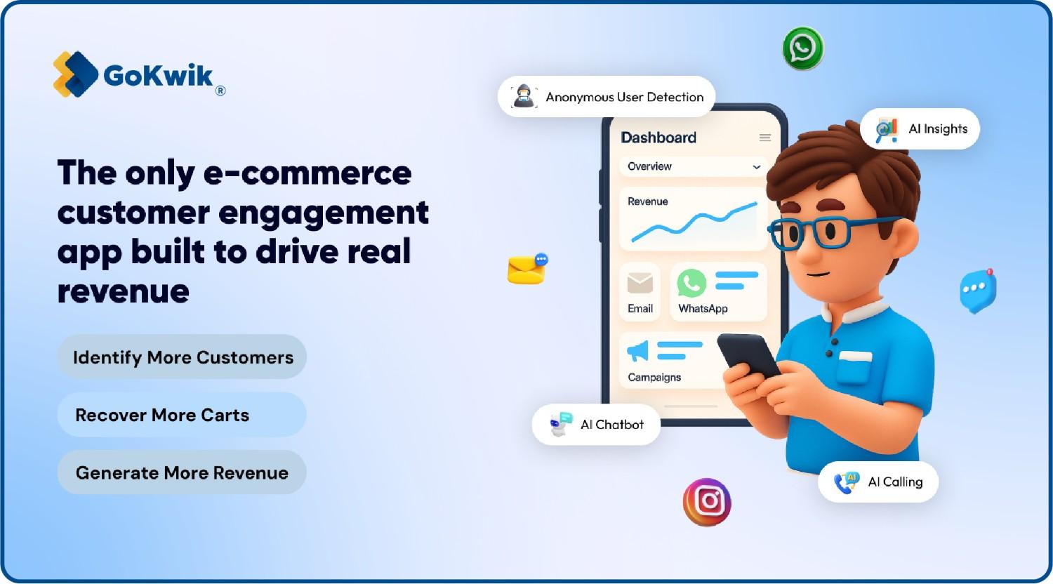 Kwik Engage website showing its key benefits