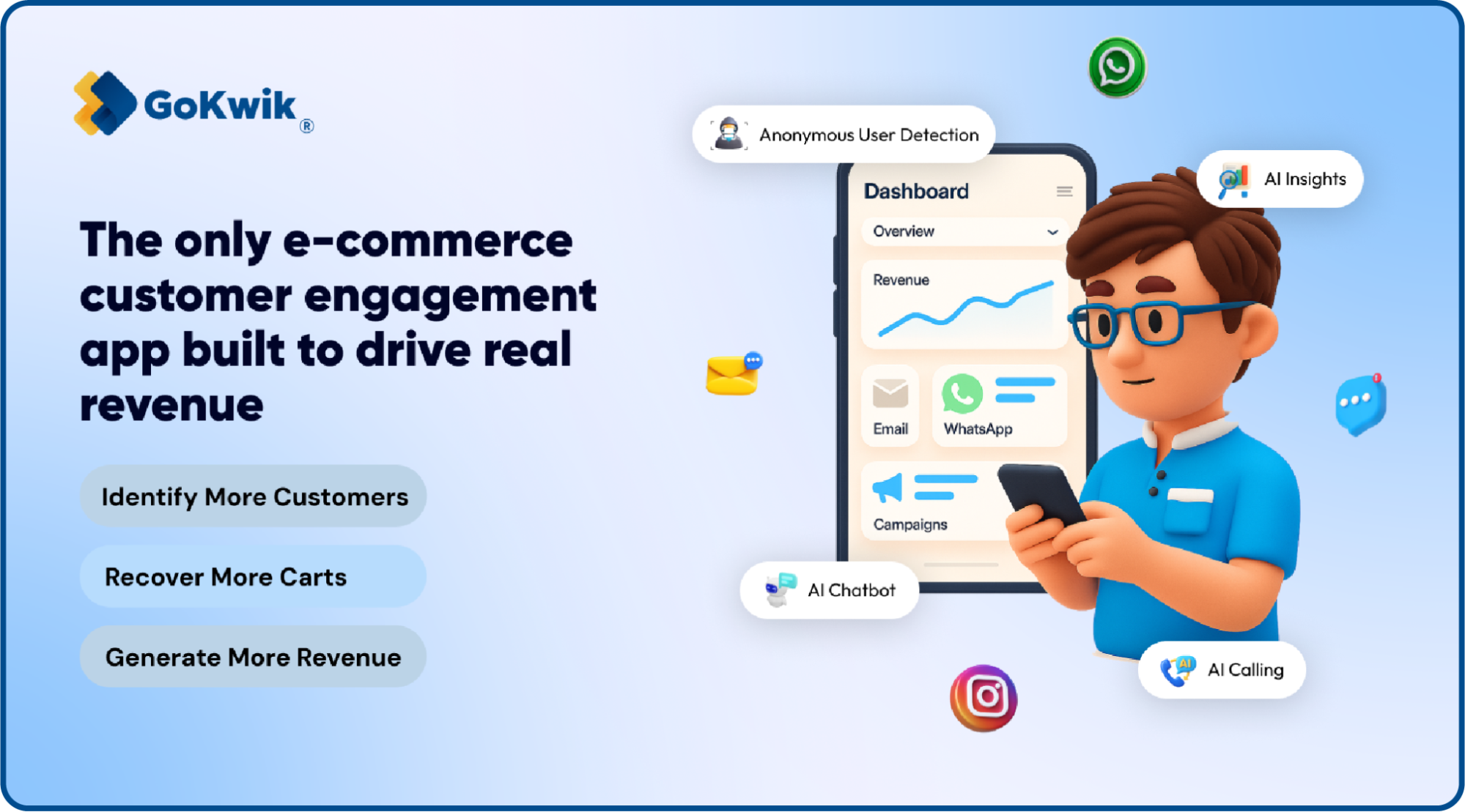 Kwik Engage website showing its key benefits