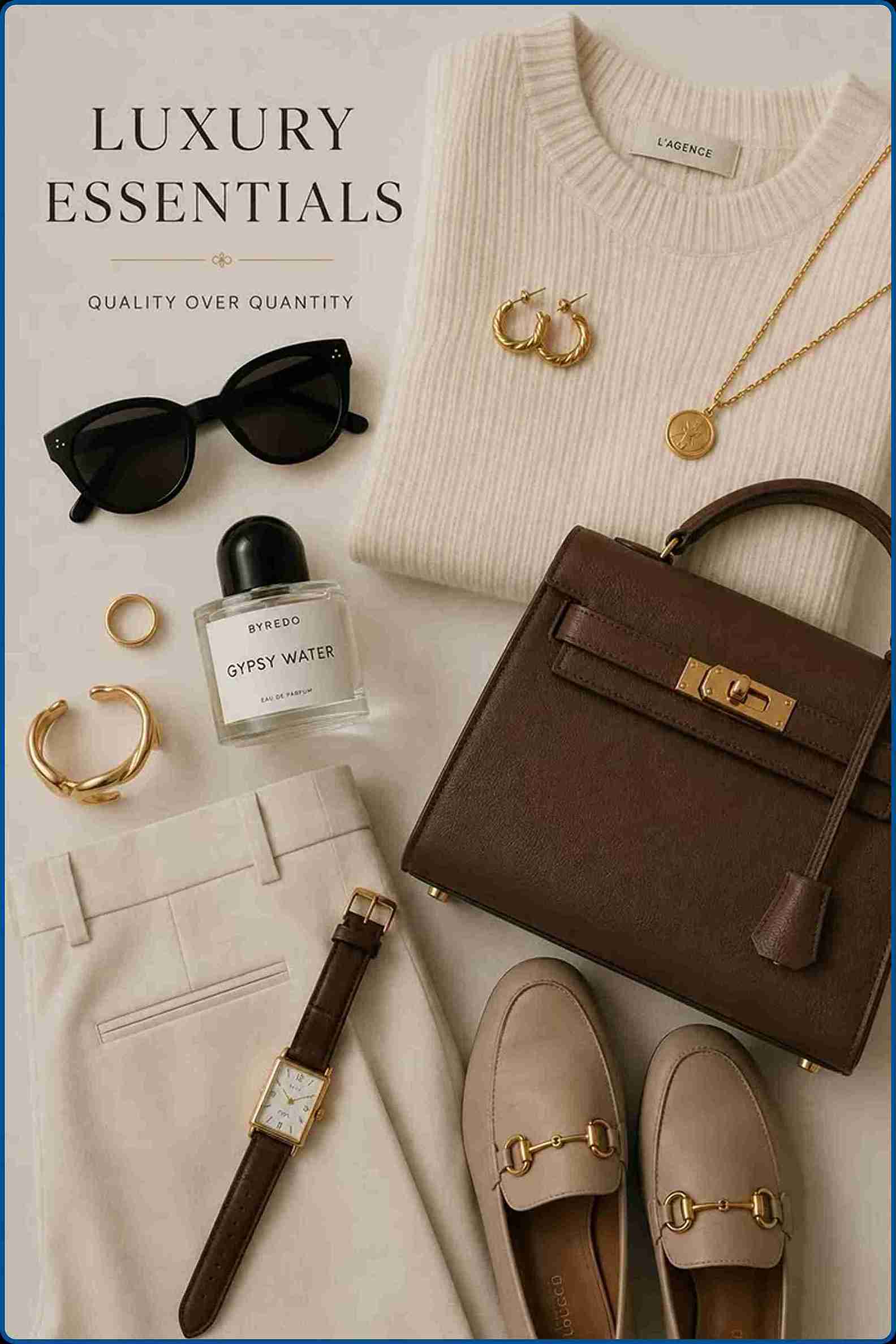 Minimalist jewelry and streetwear products styled for fashion dropshipping store.