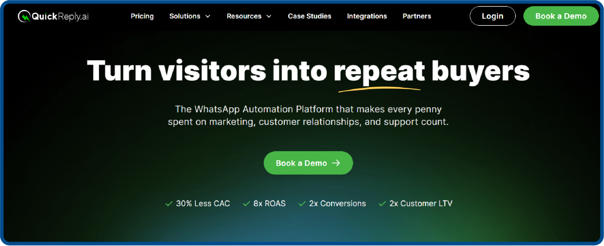 QuickReply home page screenshot