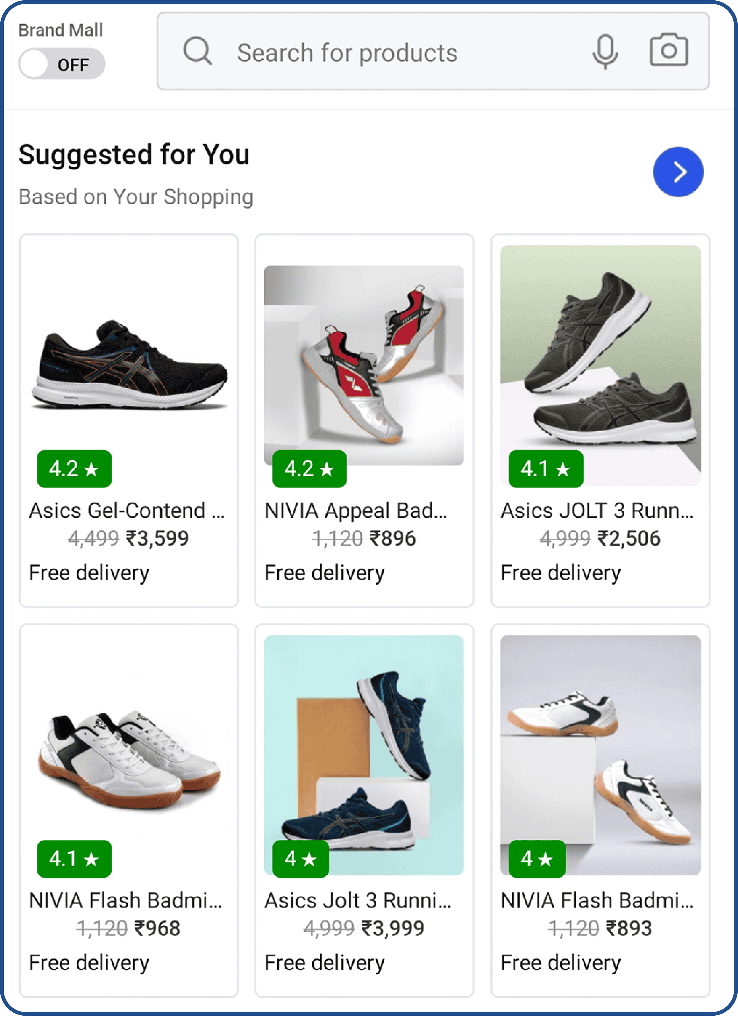 Recommend products based on past purchase