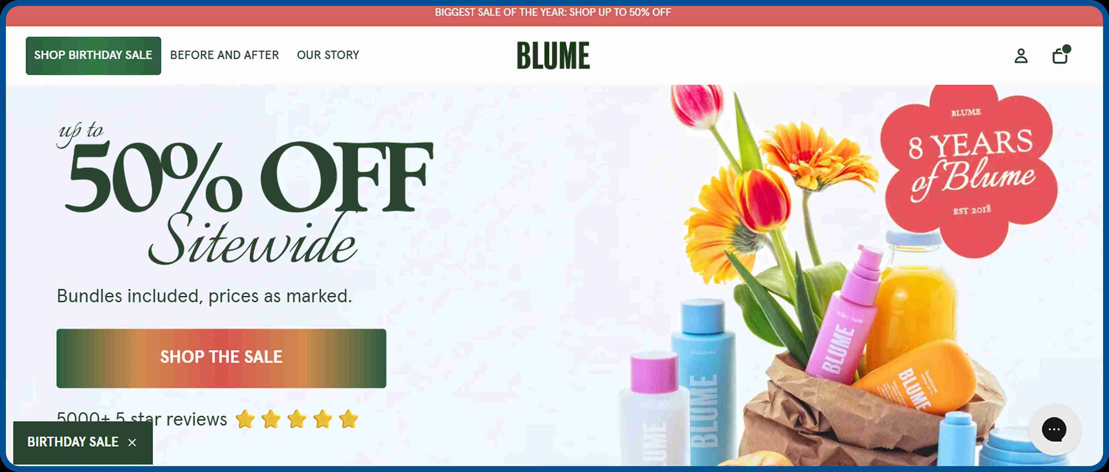 Blume 8th anniversary special offer