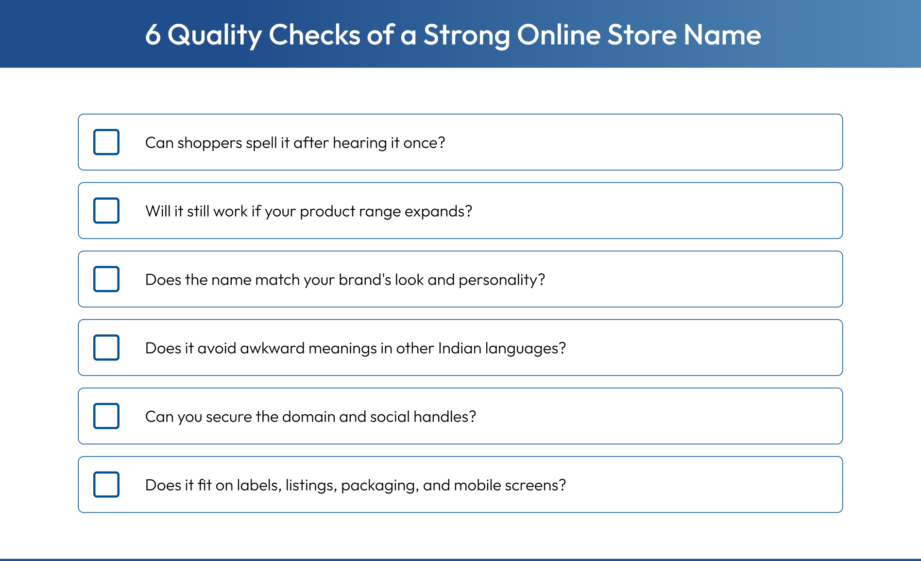 Six qualities a strong online store name should meet  