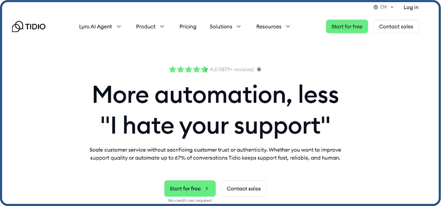 Tidio AI chatbot for e-commerce automates customer support