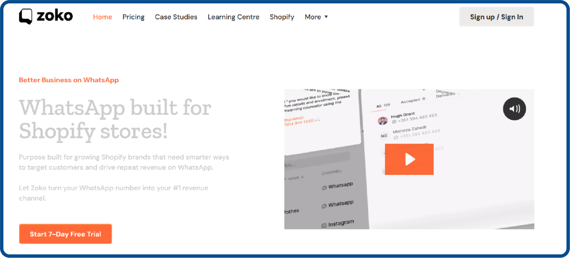 Zoko website homepage screenshot